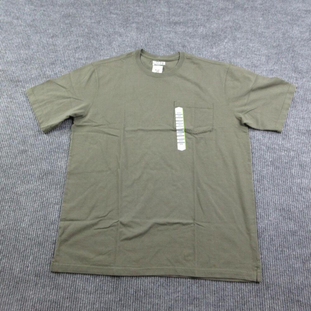 Duluth Trading Shirt Mens L Green Relaxed Fit Longtail Pocket Tee Cotton NWT